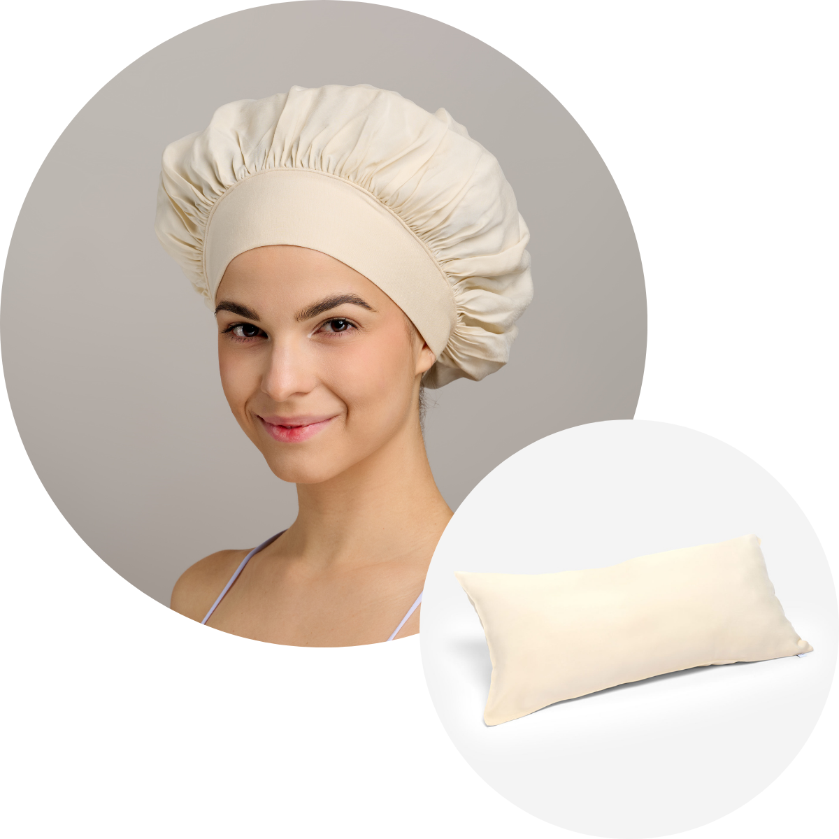 Sparset Bonnet VeganSilk Medium & Pillowcase VeganSilk 40x80cm